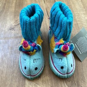 NWT Garnet Hill Boiled Wool Slipper Boots - Unicorn